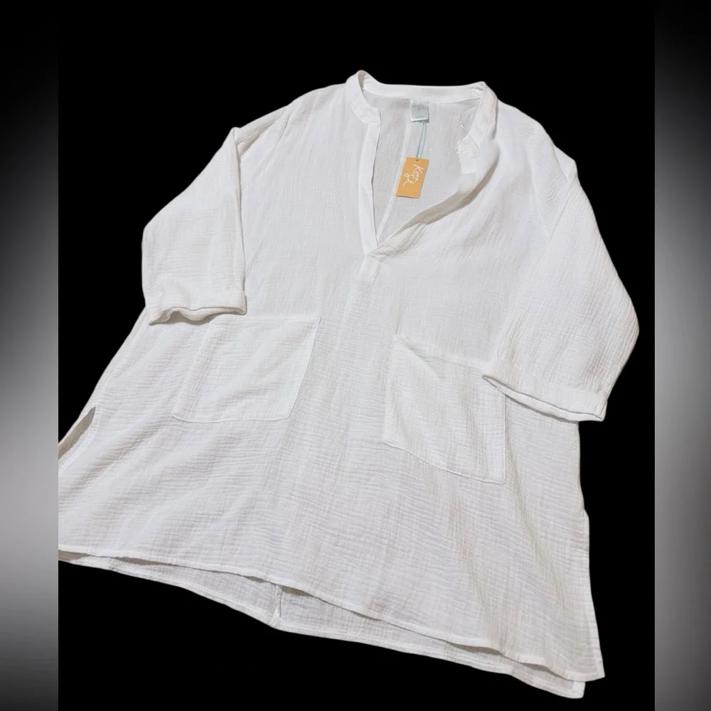 💙🌼NWT KONA SOL COVER UP. FRONT POCKETS 100% COTTON. - Picture 6 of 11